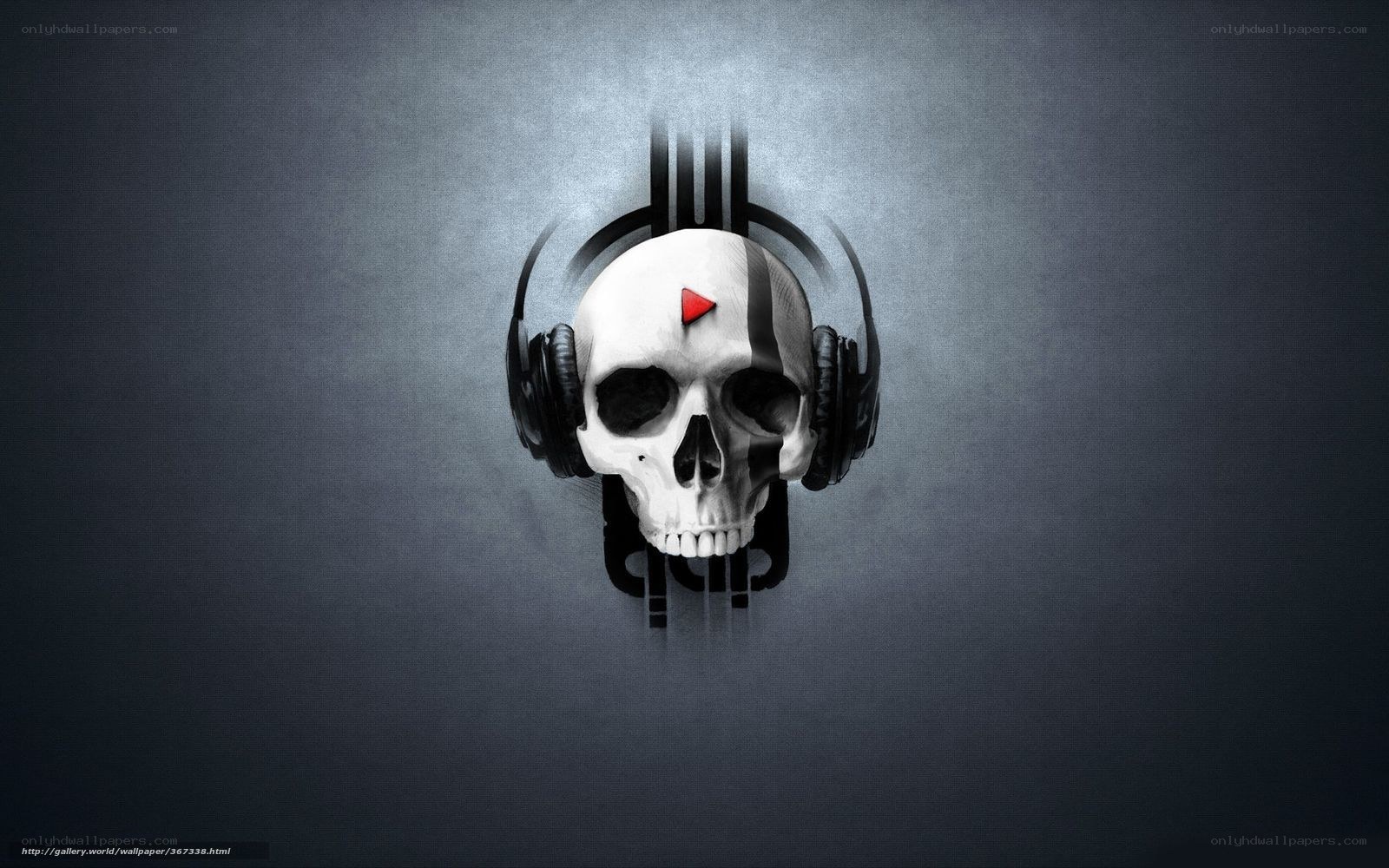 skull with headphones