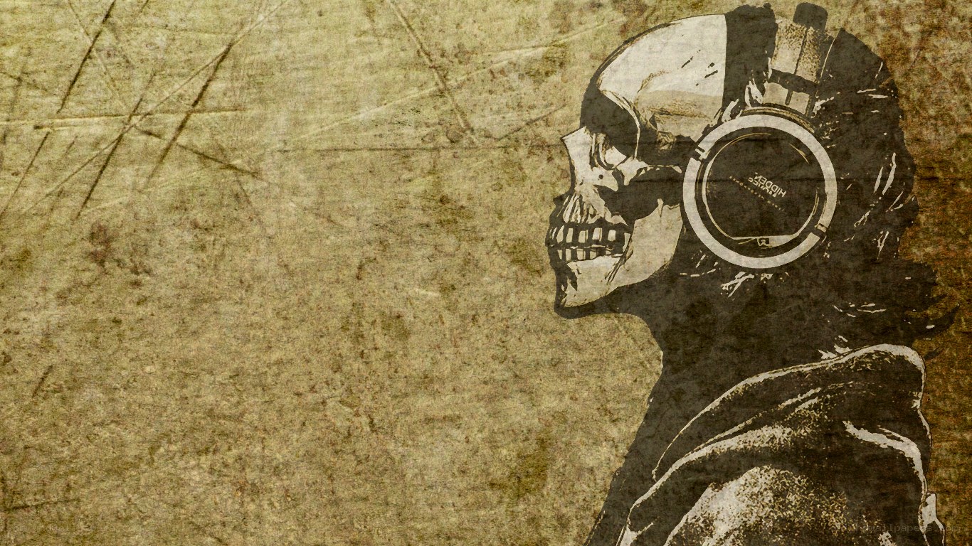 skull with headphones
