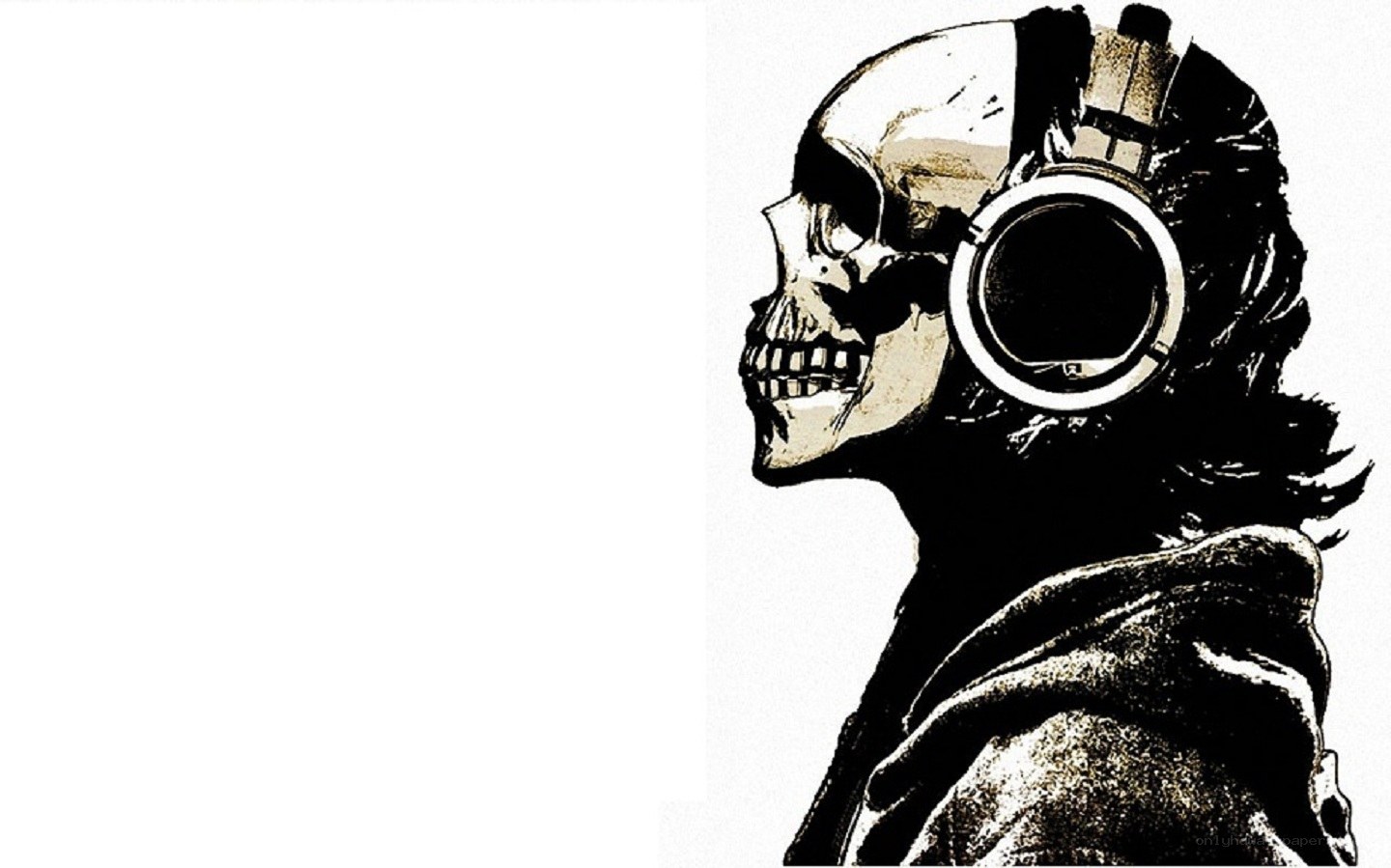 skull with headphones