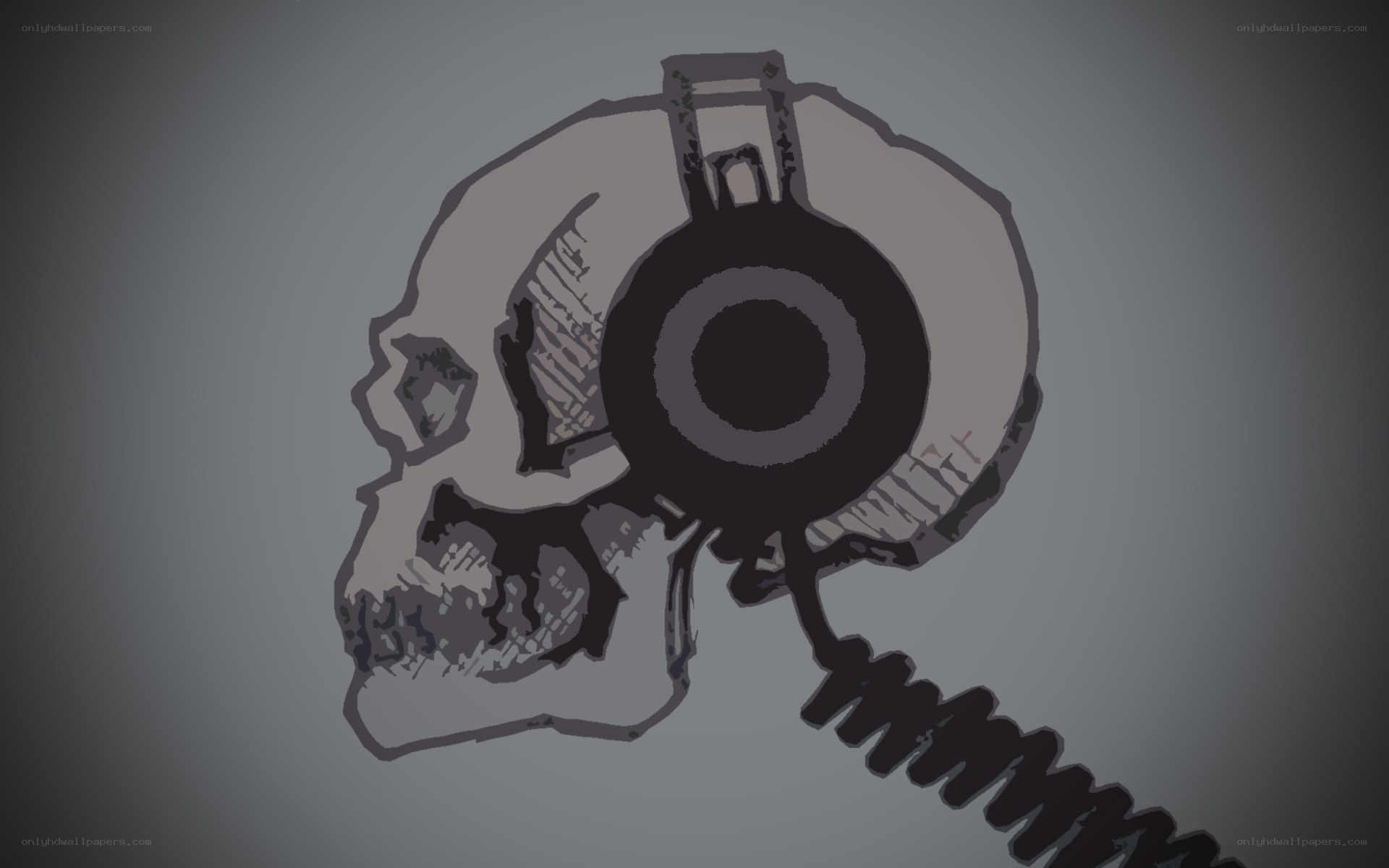 skull with headphones