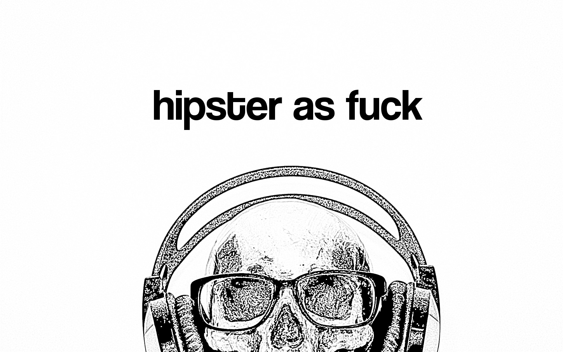 skull with headphones and glasses