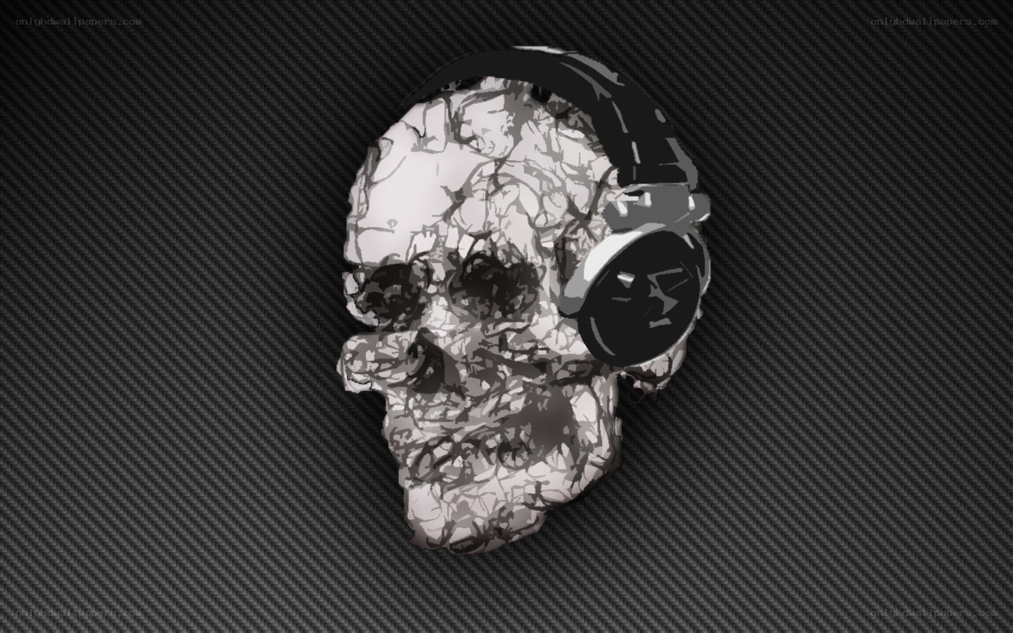 skull with headphones art