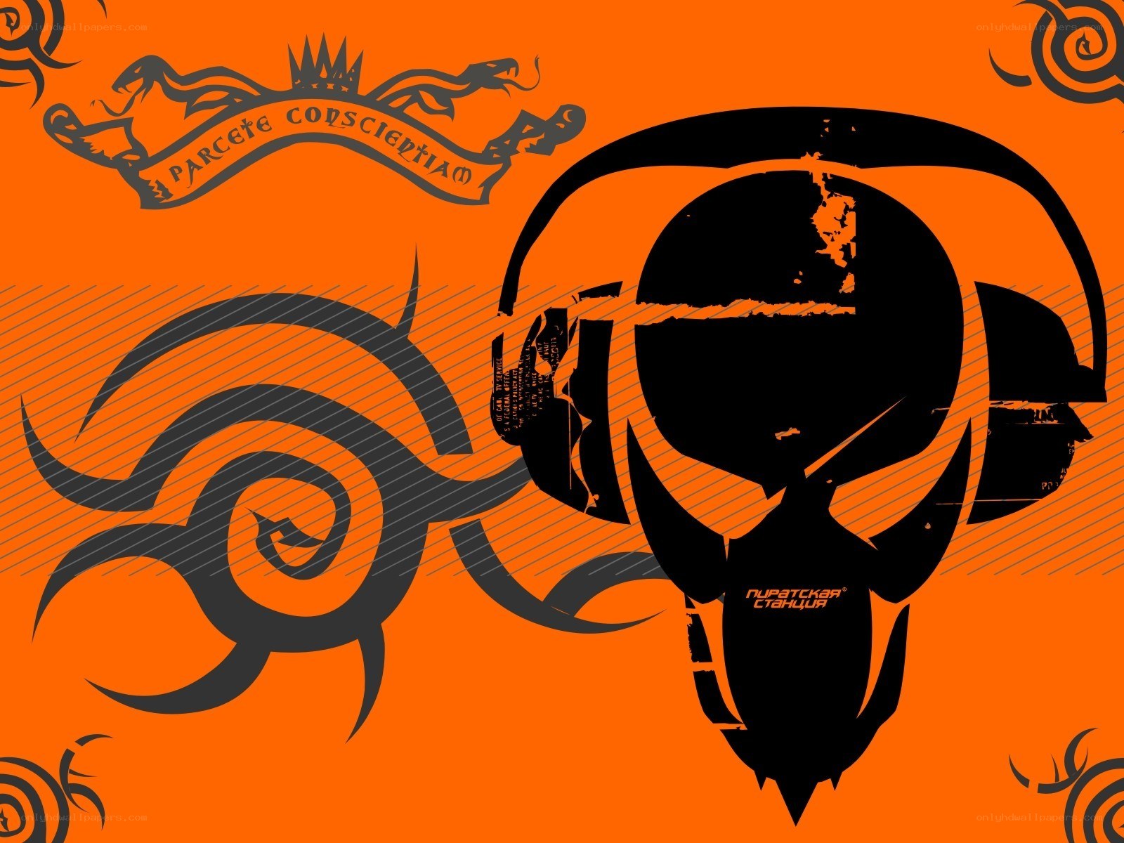 skull with headphones design