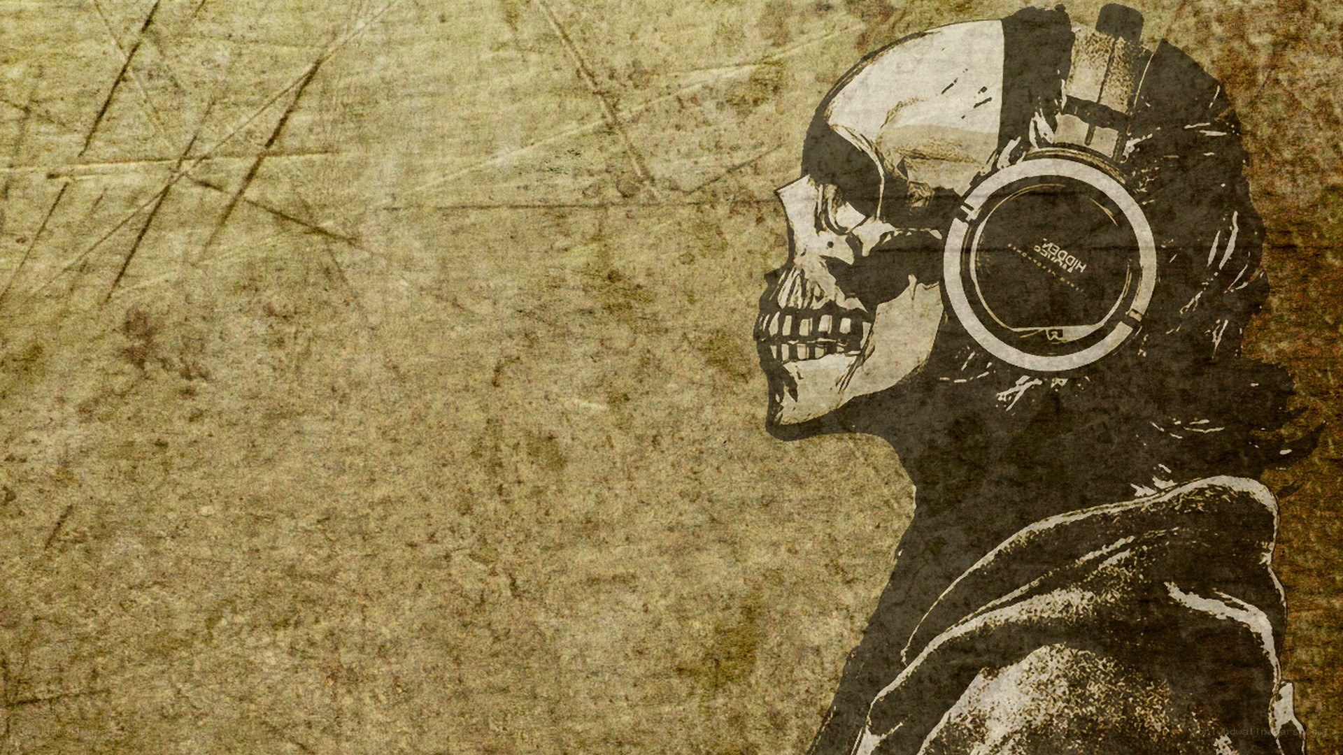 skull with headphones illustration