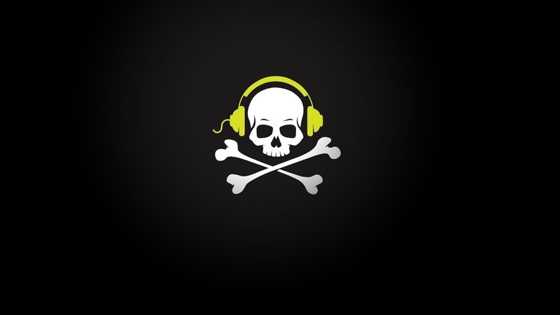skull with headphones logo