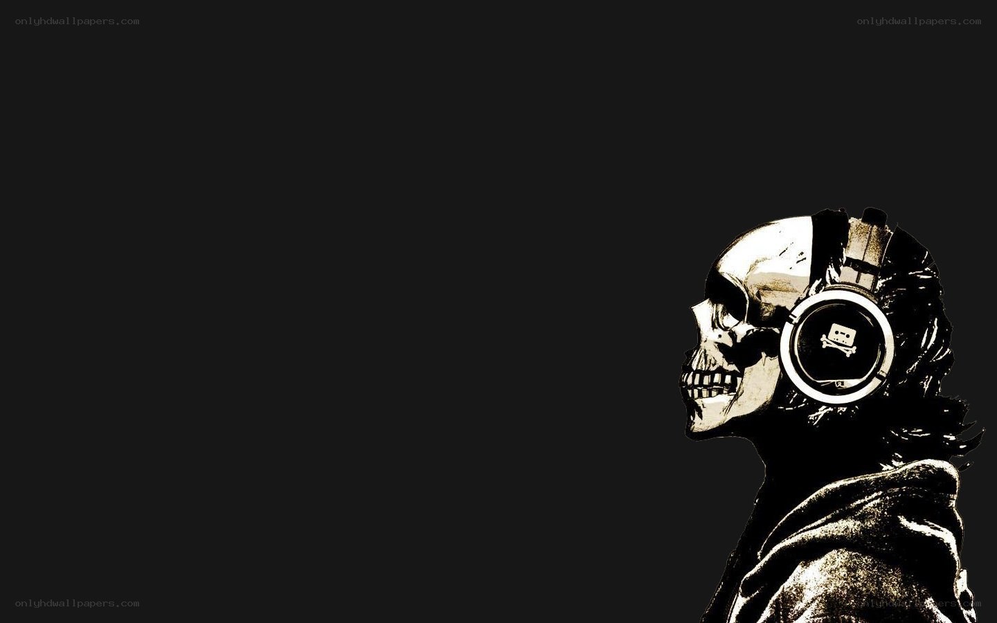 skull with headphones profile