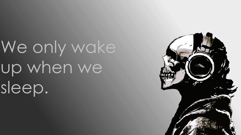 skull with headphones quote