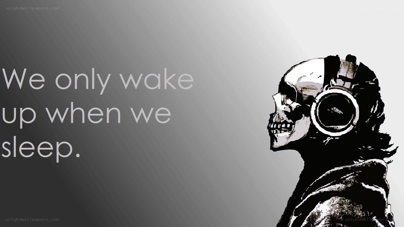 skull with headphones quote