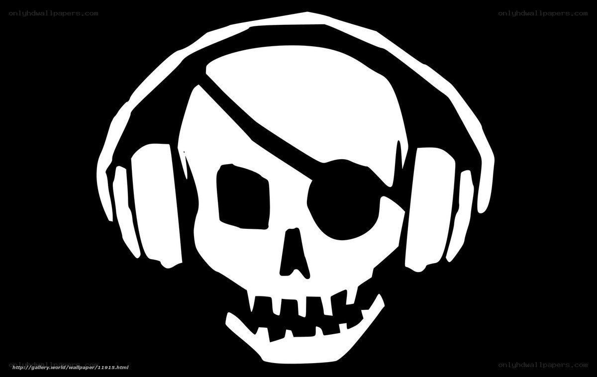 skull with headphones
