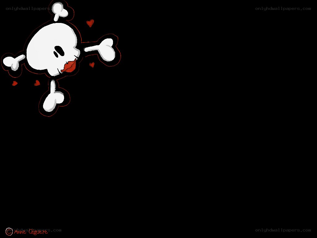 skull with hearts