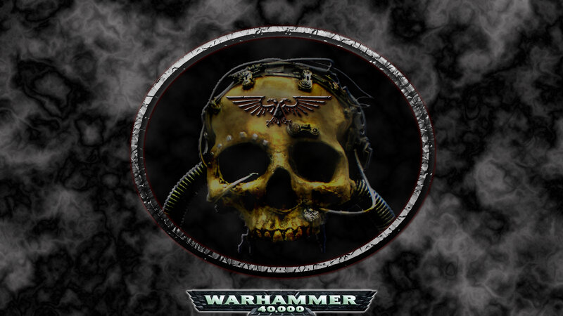 Skull with Helmet — Black, Dark
