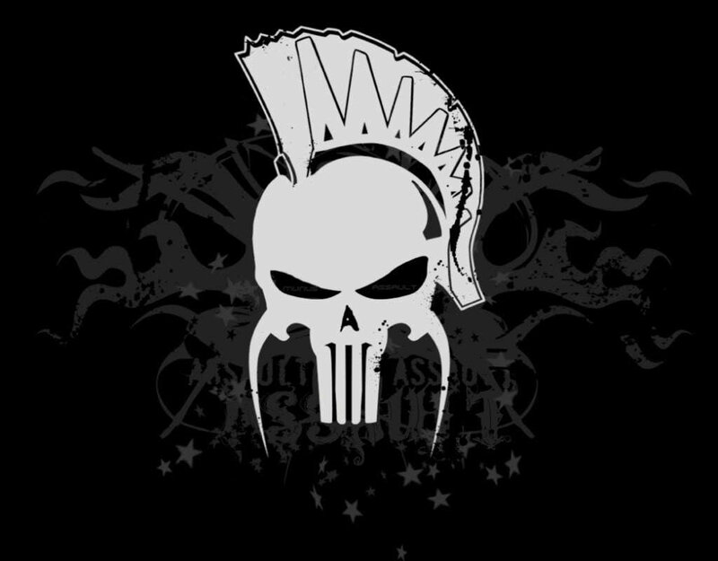 Skull with Helmet — Black