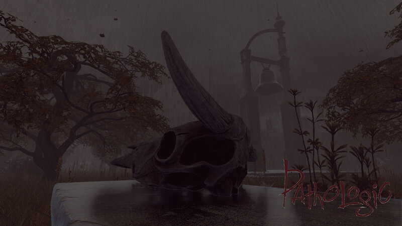Skull with Horn on Stone