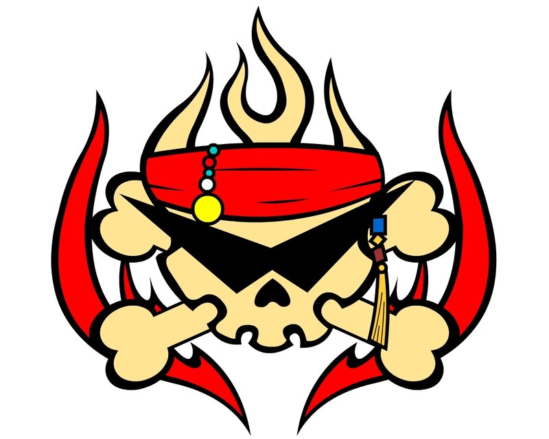 Skull with Horns and Bandana