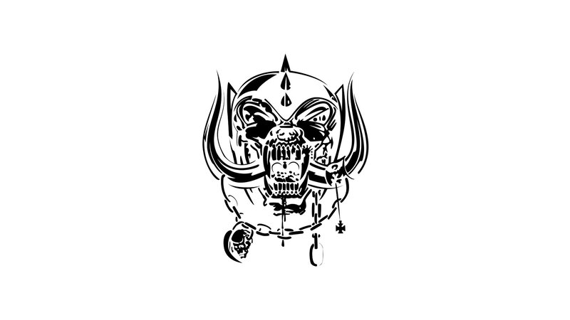 Skull with Horns and Chains — Black