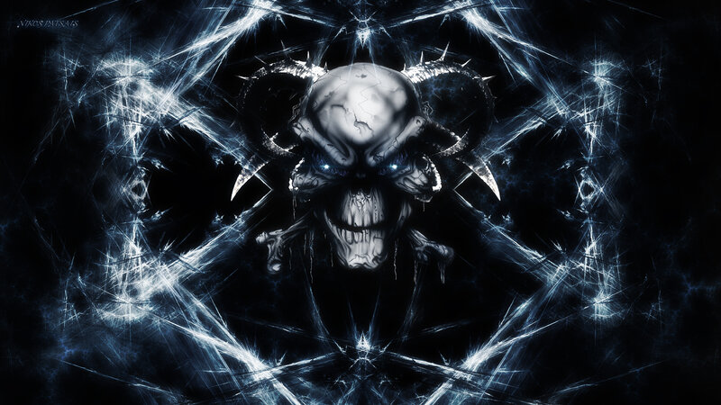 Skull with Horns and Crossbones