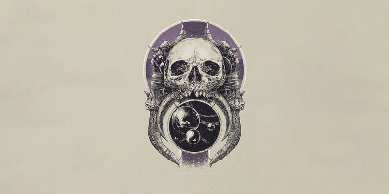 Skull with Horns and Planets
