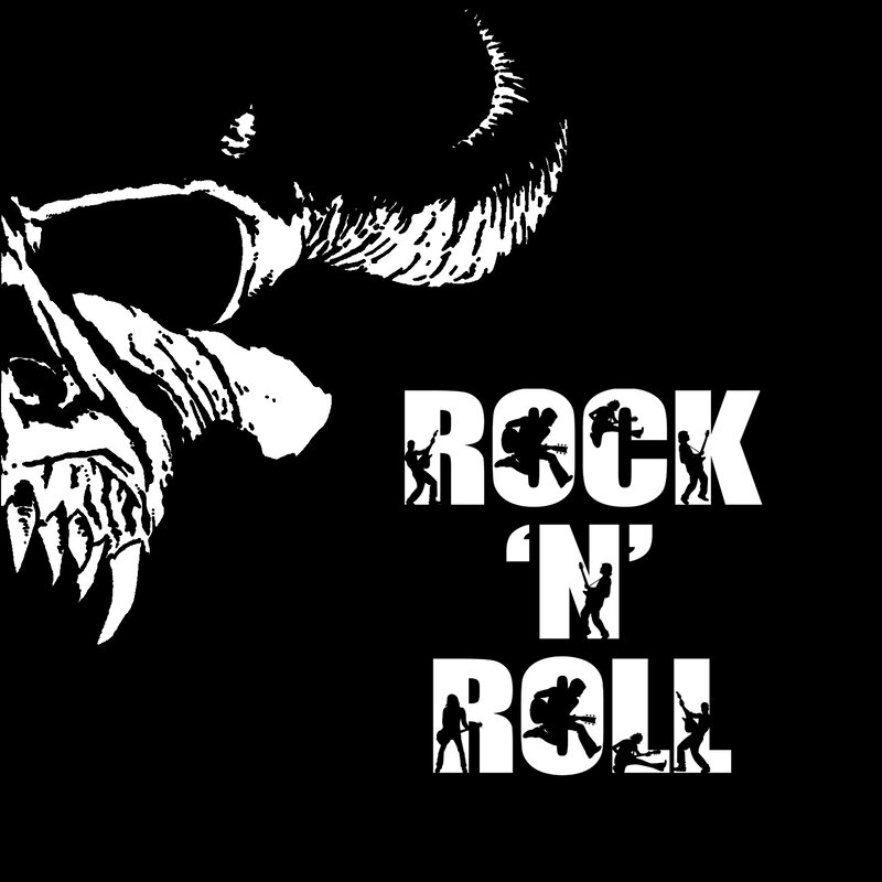 Skull with Horns — Black, Aggressive