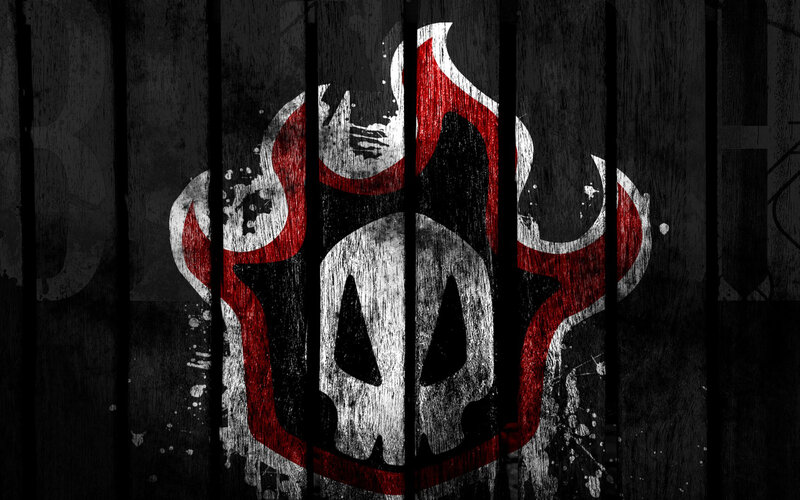 Skull with Horns — Black, Dark, Digital Art, Wooden Planks