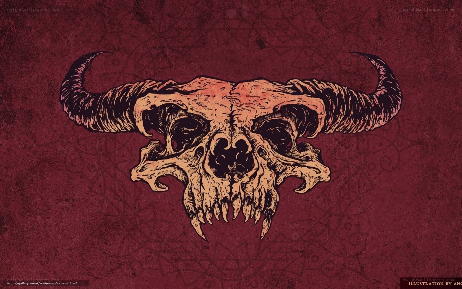 skull with horns illustration