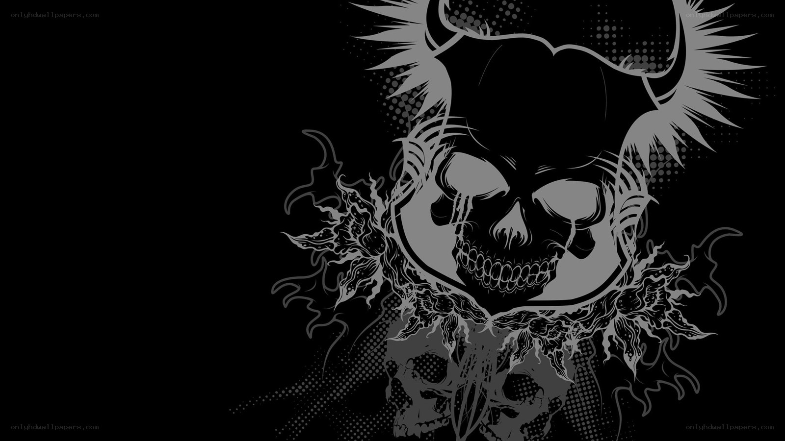skull with horns wallpaper
