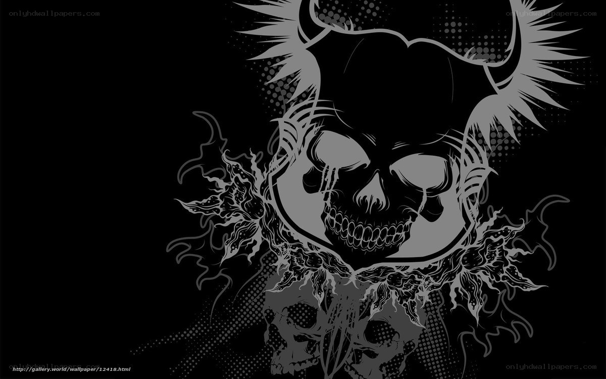 skull with horns wallpaper