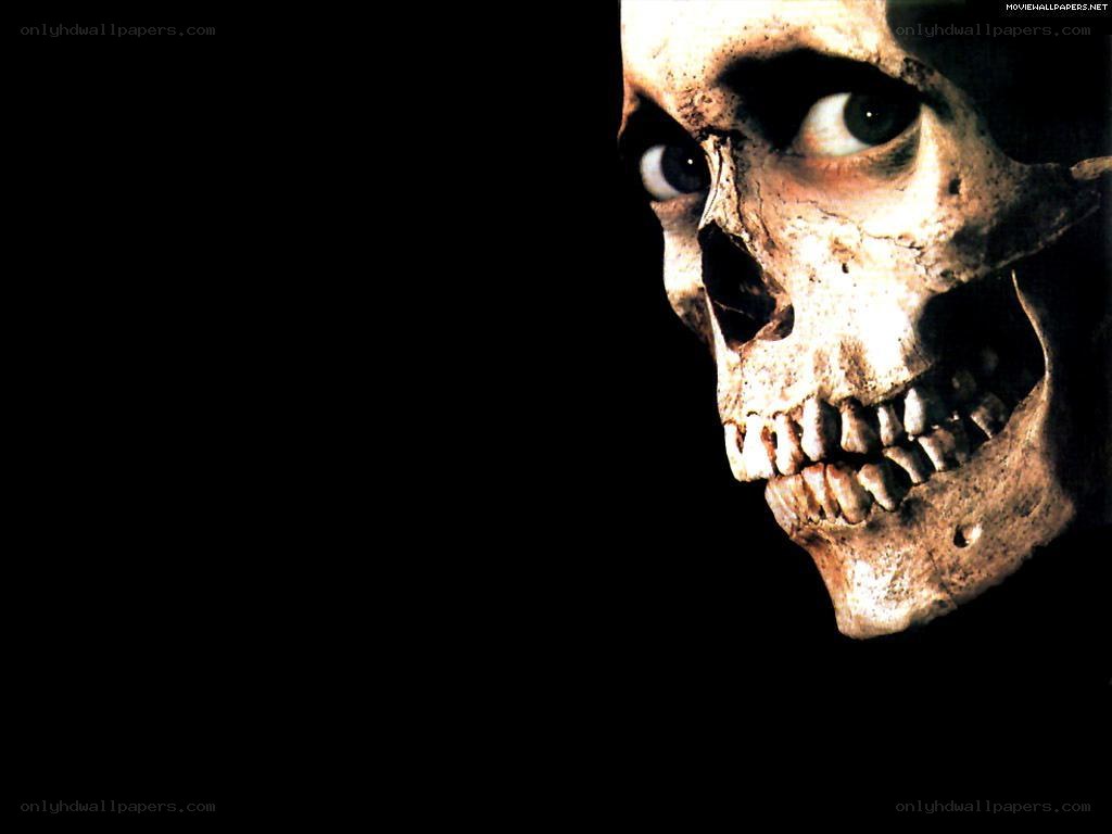skull with human eyes