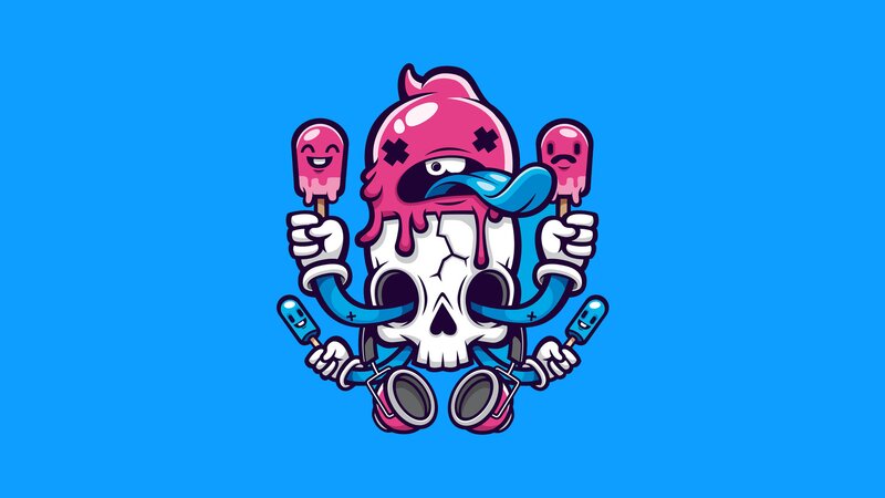 Skull with Ice Cream