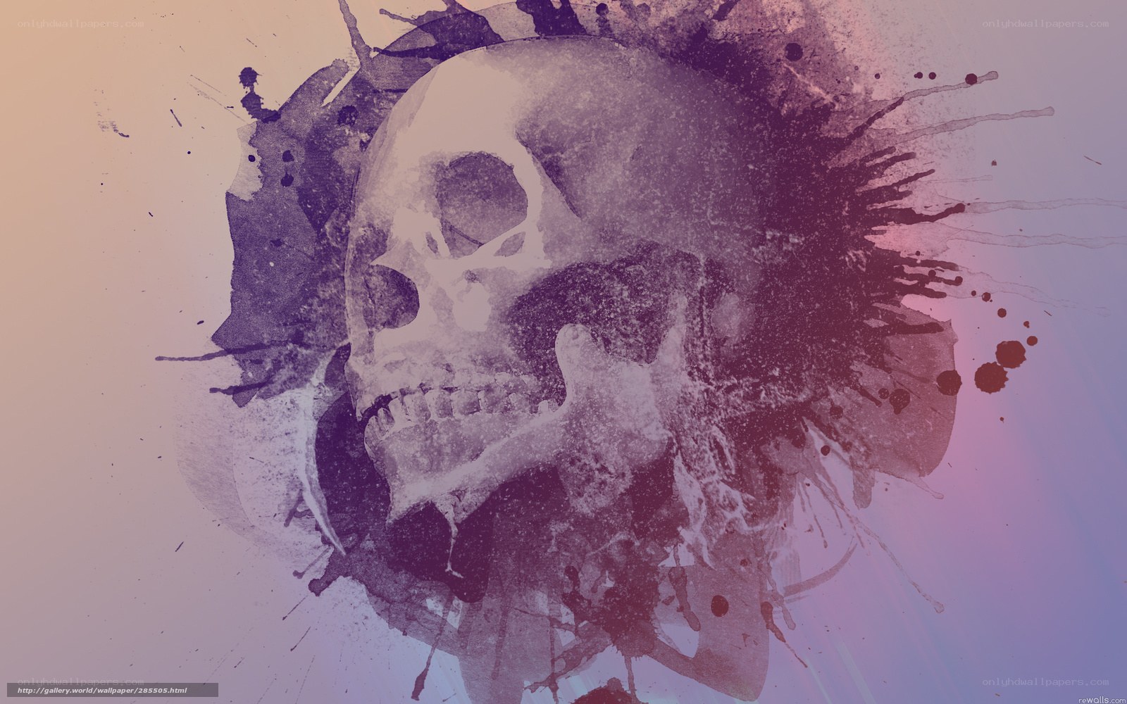 skull with ink splatter