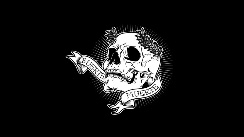 Skull with Laurel Wreath — Black