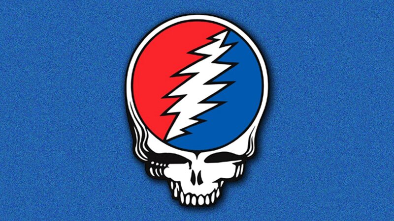Skull with Lightning Bolt — Blue
