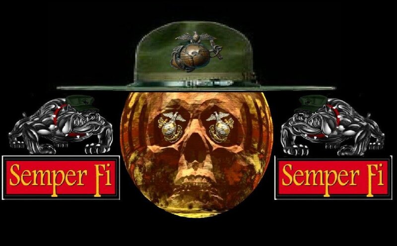 Skull with Marine Hat