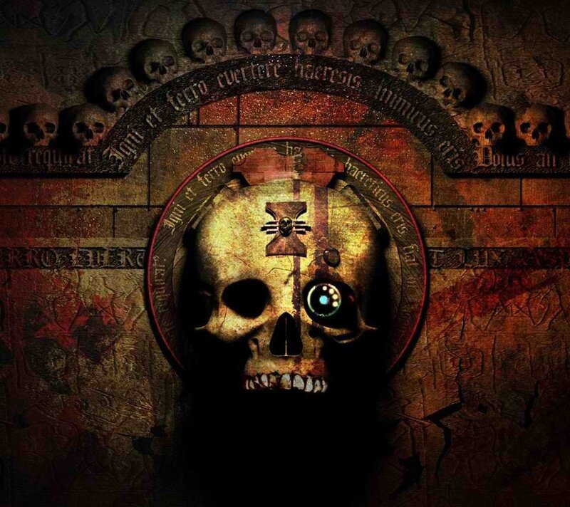 skull with mechanical eye