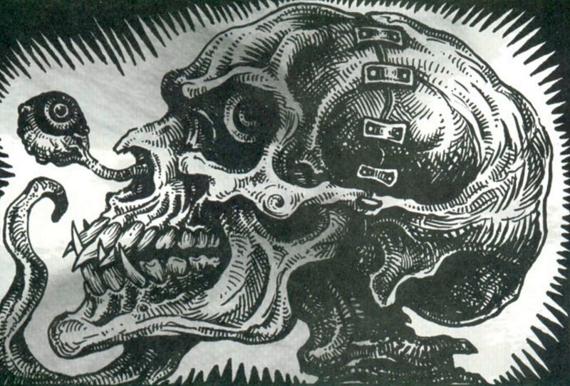 Skull with Mechanical Parts — Black