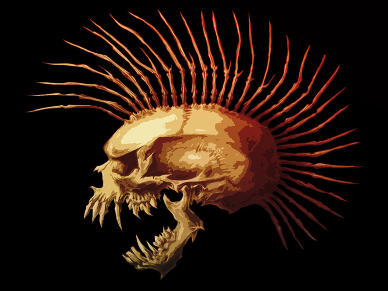 Skull with Mohawk — Gold