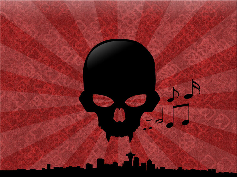 skull with music notes
