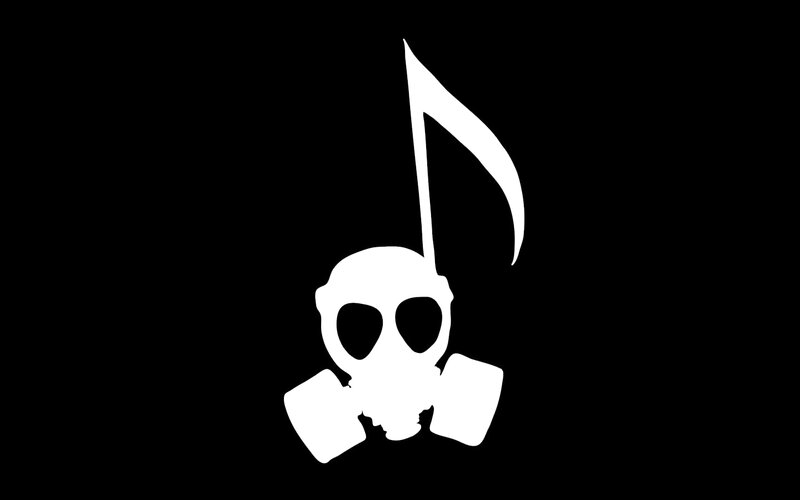 skull with musical note