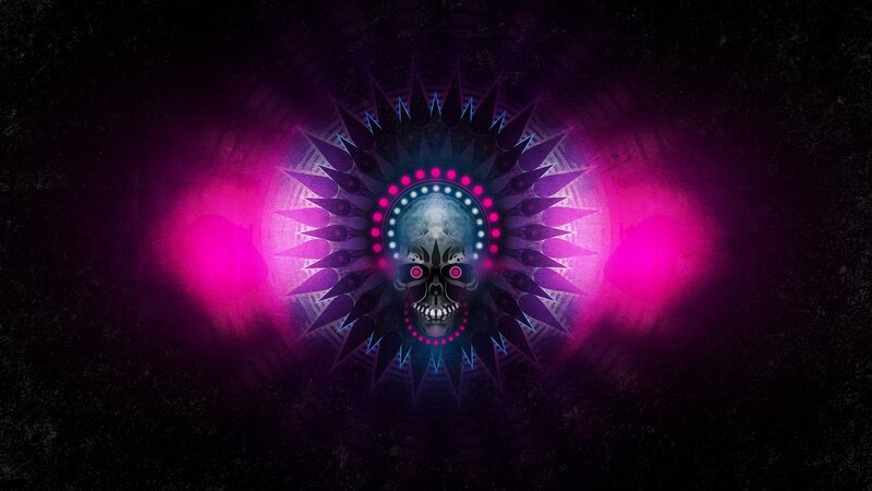 Skull with Neon Lights
