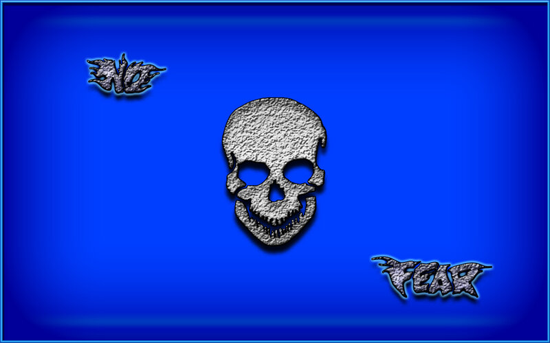 skull with no fear text