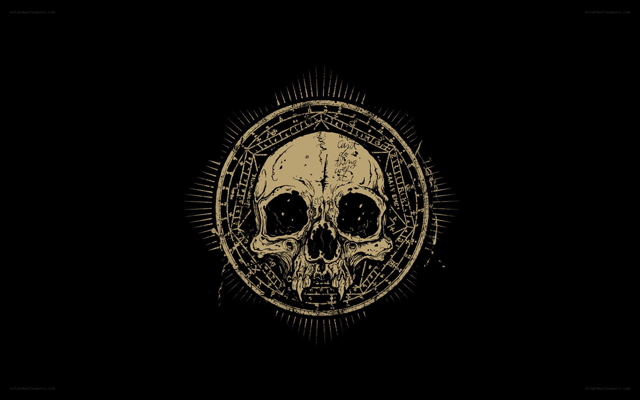 skull with occult symbols