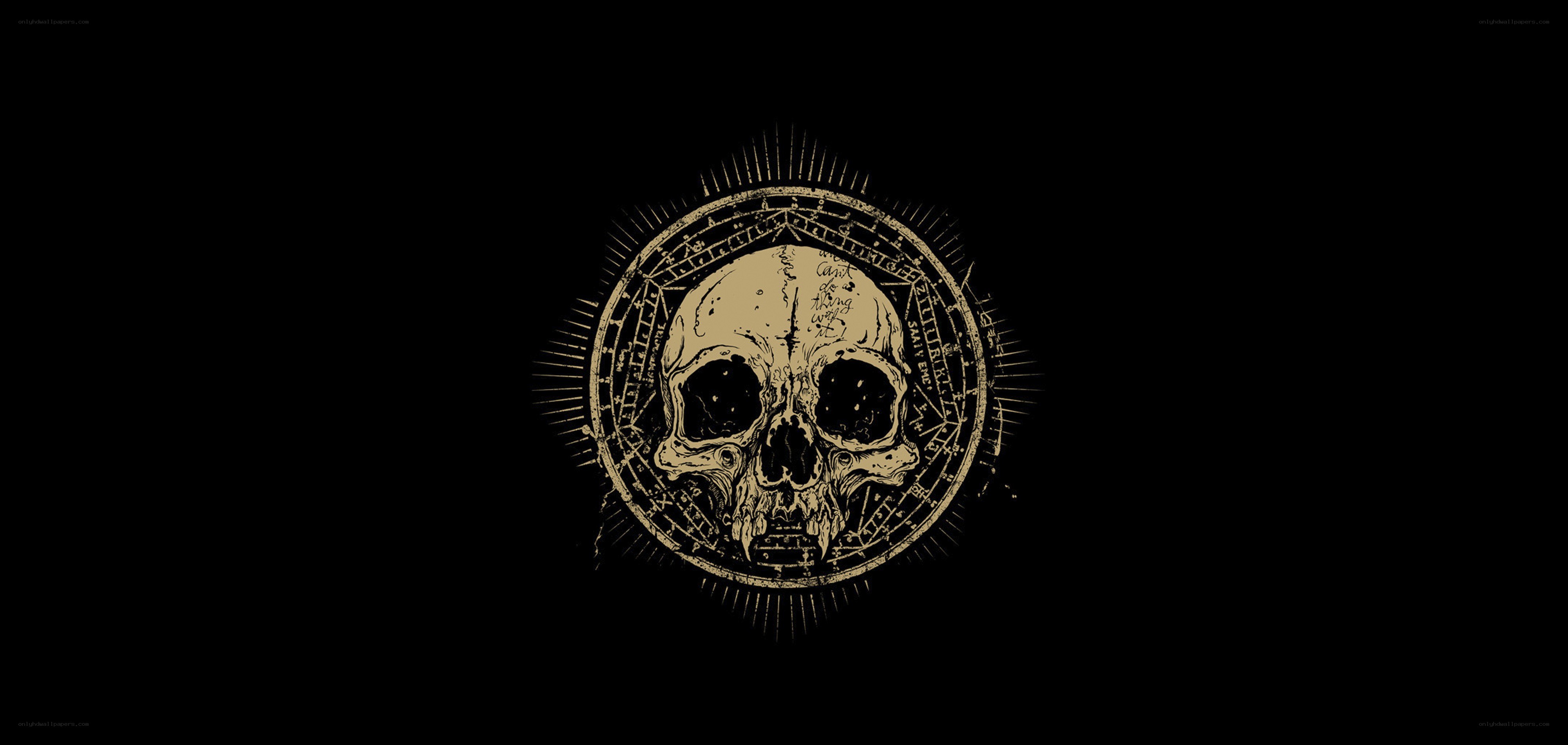 skull with occult symbols