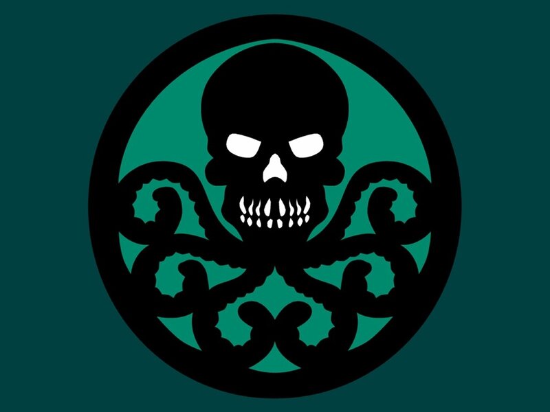 Skull with Octopus Tentacles — Black, Dark