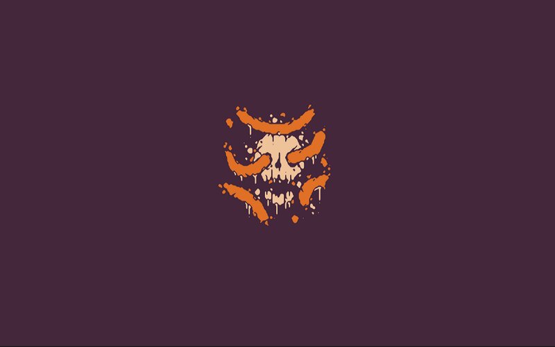 Skull with Orange Splatters