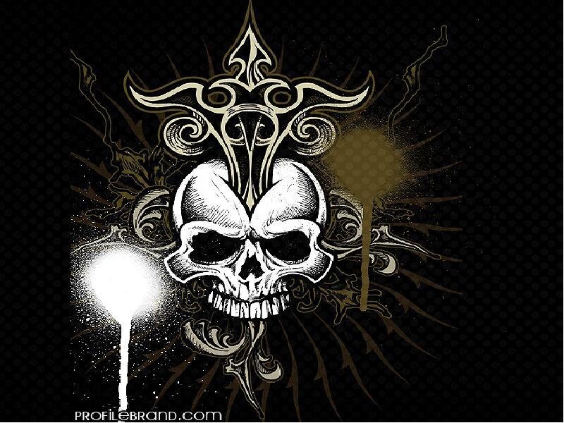 skull with ornate design