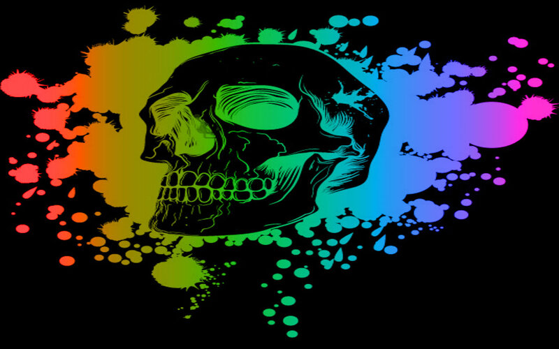 Skull with Paint Splatters