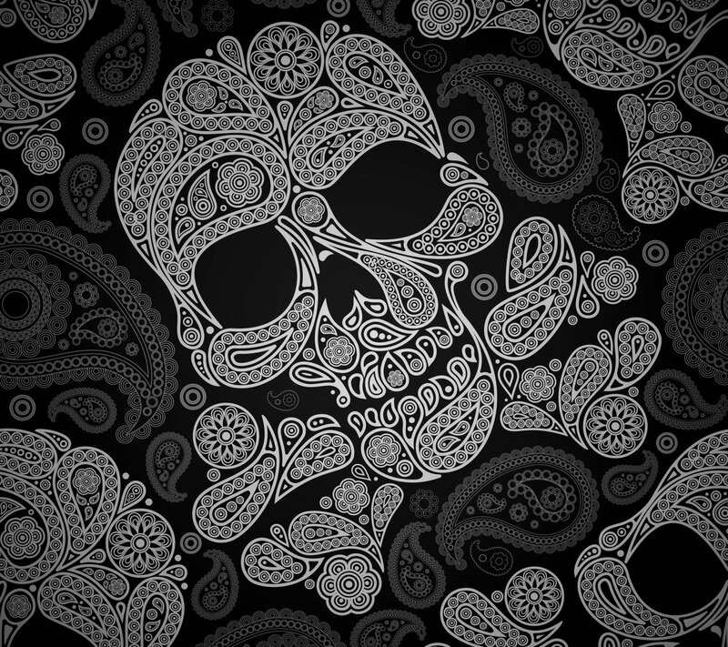 Skull with Paisley Pattern