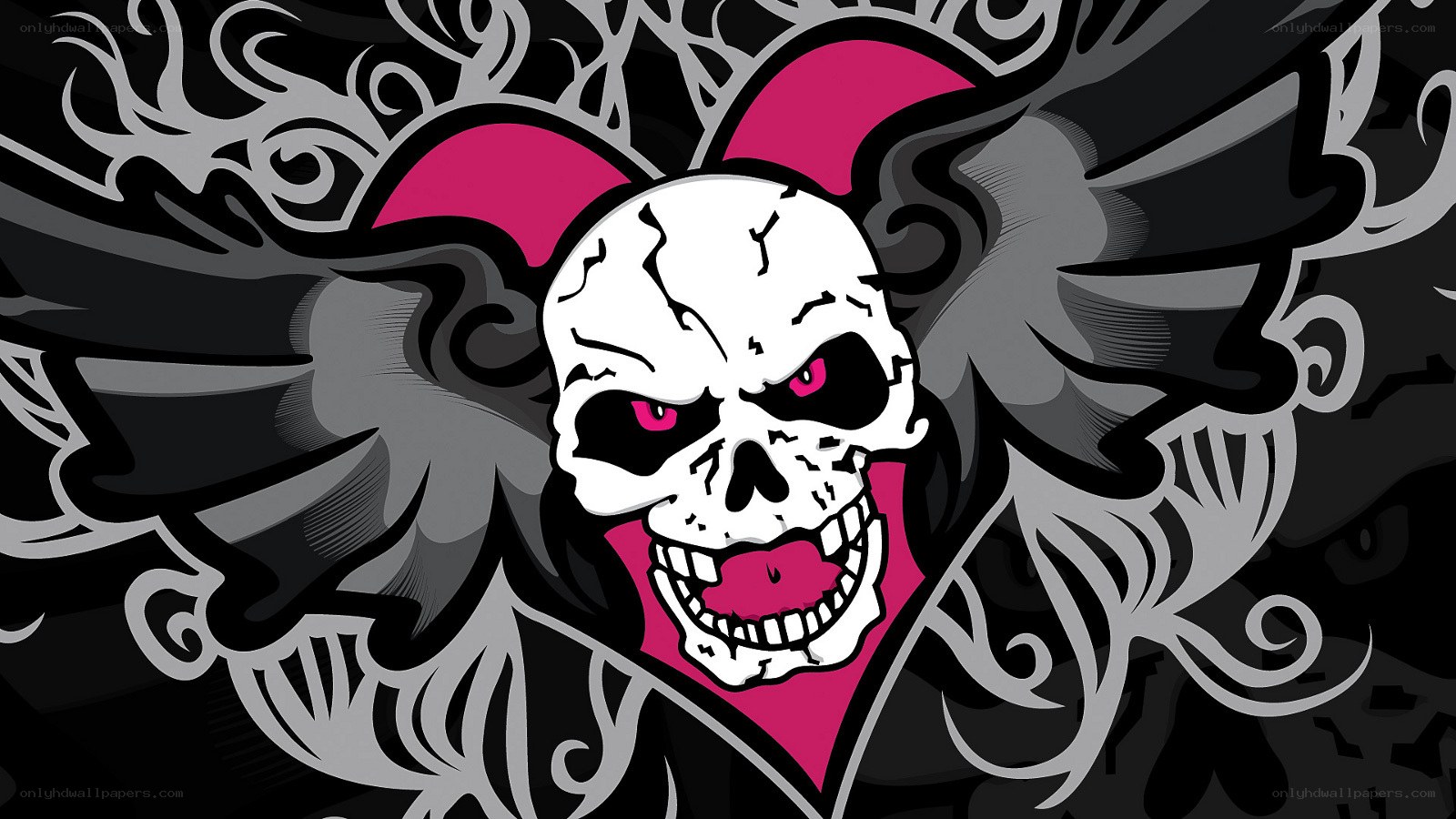 skull with pink accents