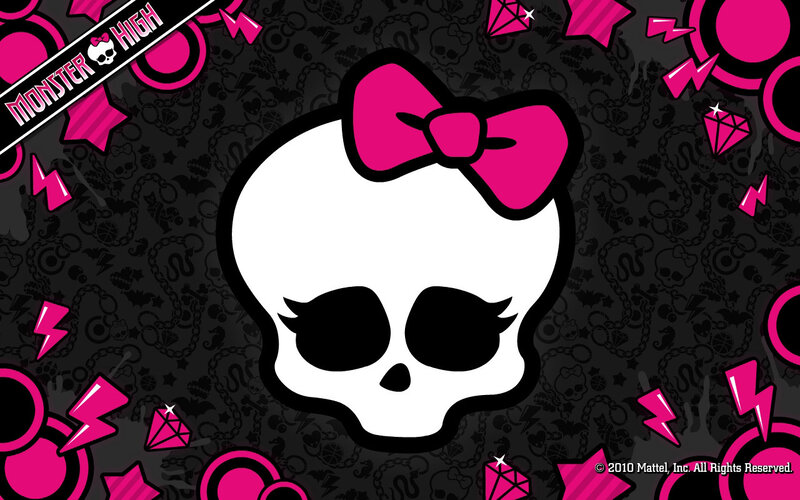 Skull with Pink Bow — Black