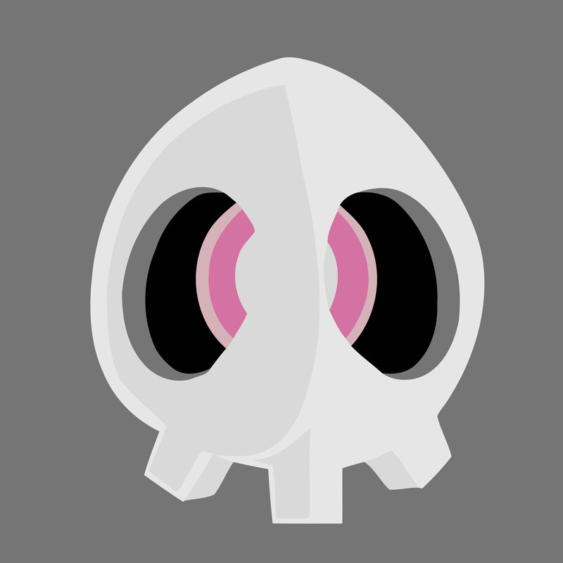 skull with pink eyes