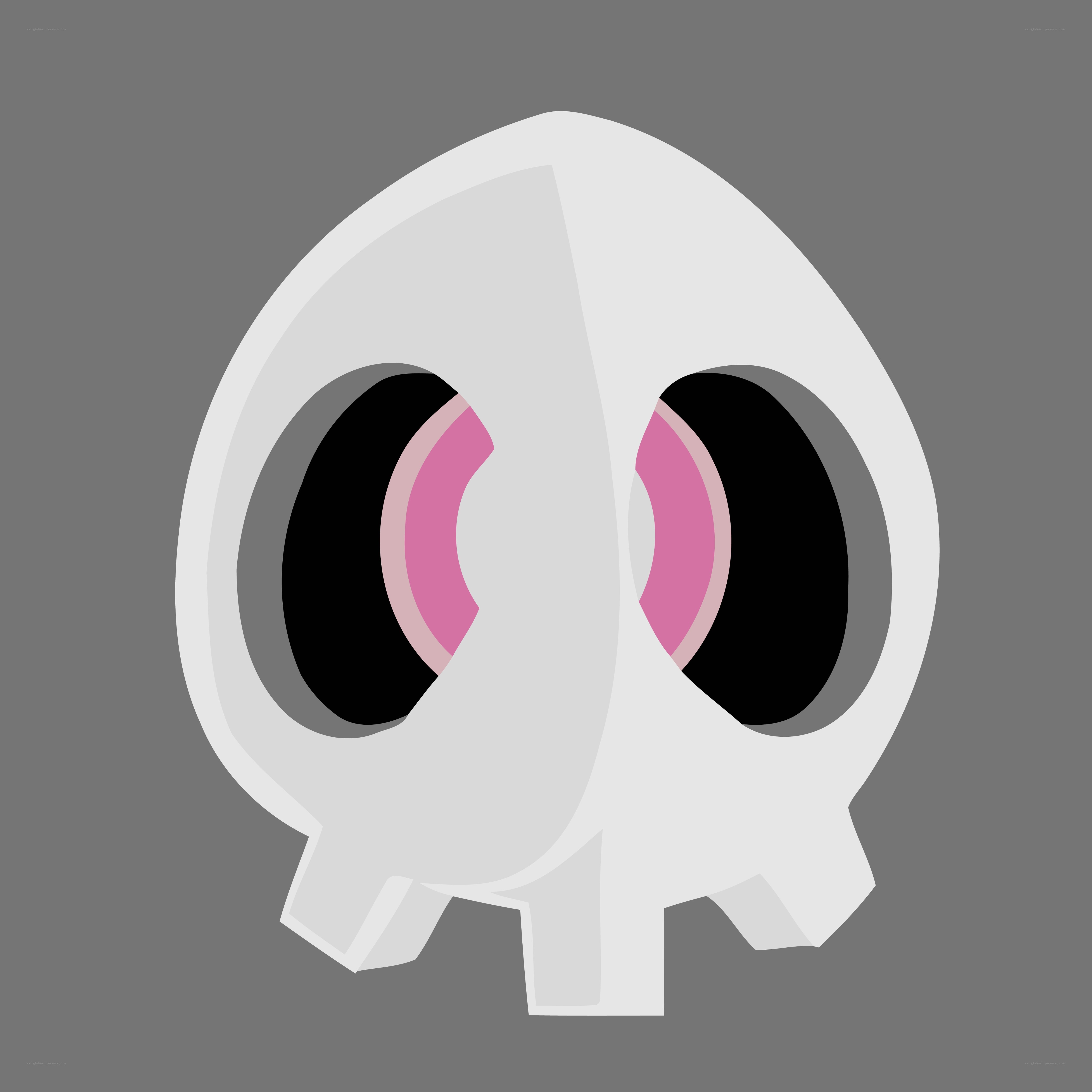 skull with pink eyes
